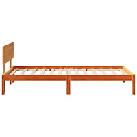 vidaXL Sängram med Huvudgavel Vaxbrun 100x200 cm Massivt tall
