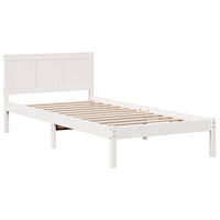vidaXL sängram av furu vit Vit Massiv furu 80 x 200 cm Sängram