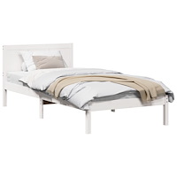 vidaXL sängram av furu vit Vit Massiv furu 80 x 200 cm Sängram