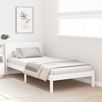 vidaXL sängram av furu vit Vit Massiv furu 80 x 200 cm Sängram