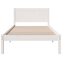 vidaXL sängram av furu vit Vit Massiv furu 80 x 200 cm Sängram