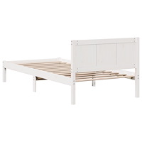 vidaXL sängram av furu vit Vit Massiv furu 80 x 200 cm Sängram