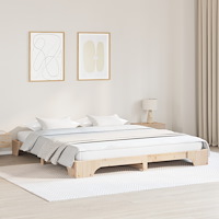 vidaXL Sängram Naturlig Massivt Furu 200 x 200 cm Hållbar Sängram