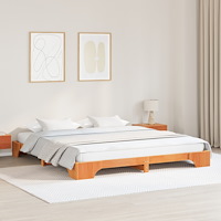 vidaXL Sängram Vaxad brun Massivt tallträ 180 x 200 cm Sängram