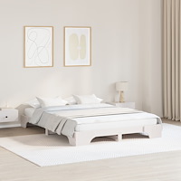 vidaXL Sängram Vit Trä 140 x 200 cm Hållbar Massiv Furusängram