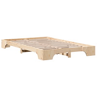 vidaXL Sängram Naturlig Massivt Furu 120 x 200 cm Hållbar Rektangulär