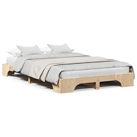 vidaXL Sängram Naturlig Massivt Furu 120 x 200 cm Hållbar Rektangulär