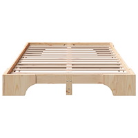 vidaXL Sängram Naturlig Massivt Furu 120 x 200 cm Hållbar Rektangulär