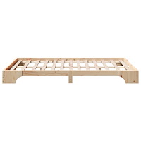 vidaXL Sängram Naturlig Massivt Furu 120 x 200 cm Hållbar Rektangulär