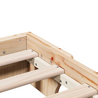 vidaXL Sängram Naturlig Massivt Furu 120 x 200 cm Hållbar Rektangulär
