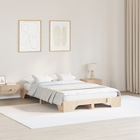 vidaXL Sängram Naturlig Massivt Furu 120 x 190 cm Minimalistisk Sängram