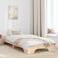vidaXL Sängram Naturlig Tallträ 100 x 200 cm Hållbar Sängram