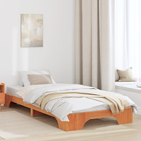 vidaXL Sängram Vaxbrun Massivt trä 90 x 190 cm Hållbar Sängram