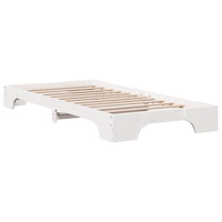vidaXL sängram Vit Solid tallträ 75 x 190 cm Hållbar Rektangulär