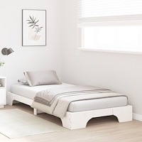 vidaXL sängram Vit Solid tallträ 75 x 190 cm Hållbar Rektangulär