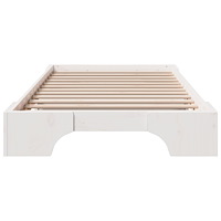 vidaXL sängram Vit Solid tallträ 75 x 190 cm Hållbar Rektangulär