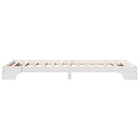 vidaXL sängram Vit Solid tallträ 75 x 190 cm Hållbar Rektangulär