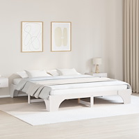 vidaXL Sängram Vit Massivt Trä 180 x 200 cm Sängram Rektangulär