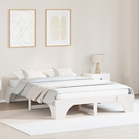 vidaXL Sängram Vit Massivt trä 160 x 200 cm Hållbar Sängram