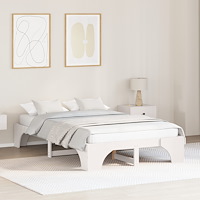 vidaXL Sängram Vit Massivt trä 120 x 190 cm Sängram Rektangulär