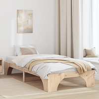 vidaXL sängram Naturlig Solid furu 100 x 200 cm Hållbar