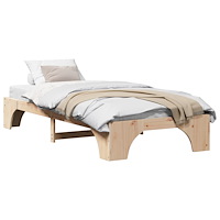 vidaXL sängram Naturlig Solid furu 100 x 200 cm Hållbar