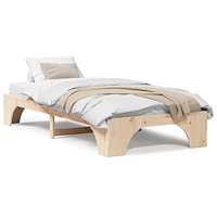 vidaXL sängram Naturlig Solid furu 100 x 200 cm Hållbar