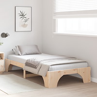 vidaXL sängram Naturlig Solid furu 100 x 200 cm Hållbar