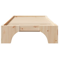 vidaXL sängram Naturlig Solid furu 100 x 200 cm Hållbar