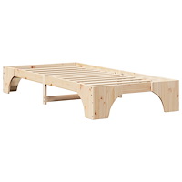 vidaXL sängram Naturlig Solid furu 100 x 200 cm Hållbar