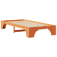 vidaXL Sängram Vaxbrun Massivt tallträ 100 x 200 cm Hållbar Sängram