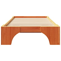 vidaXL Sängram Vaxbrun Massivt tallträ 100 x 200 cm Hållbar Sängram