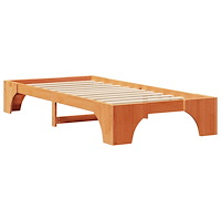 vidaXL Sängram Vaxbrun Massivt tallträ 100 x 200 cm Hållbar Sängram