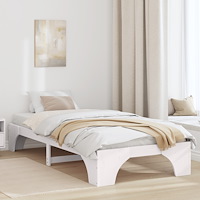 vidaXL Enkelsängram Vit Massivt furuträ 75 x 190 cm Modern