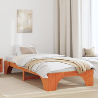 vidaXL Sängram Vaxad brun Massivt trä 75 x 190 cm Vaxad Brun Sängram