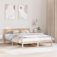 vidaXL sängram Naturlig Furu 150 x 200 cm Minimalistisk Sängram