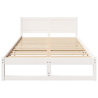 vidaXL Sängram Vit Massivt tallträ 140 x 190 cm Hållbar Sängram