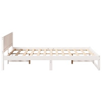 vidaXL Sängram Vit Massivt tallträ 140 x 190 cm Hållbar Sängram