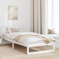 vidaXL Sängram Vit Trä 90 x 200 cm Minimalistisk Sängram Rektangulär