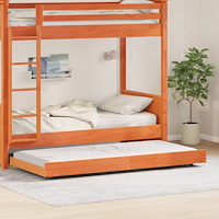 vidaXL Sängram Vaxad Brun Solid Tall 90 x 200 cm Hållbar Sängram