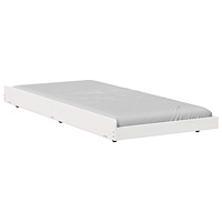 vidaXL Sängram Vit Tall 75 x 190 cm Vikbar Sängram Rektangulär