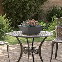vidaXL Metallkruka Svart Metall 40 x 40 x 15 cm Krukor Metallkruka
