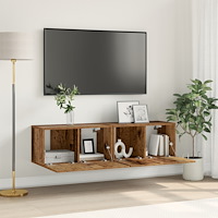 vidaXL TV-skåp set Gammalt trä Massivt återvunnet trä Medium TV-skåp