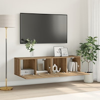 vidaXL TV-bänksset Artisan Ek MDF Mellan TV-bänk Rektangulär Modern