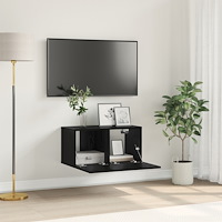 vidaXL TV-bänk Set Svart ek Konstruerat trä Medium TV-bänk Rektangulär
