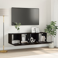 vidaXL TV-bänksystem Svart ek Konstruerat trä Liten TV-bänk