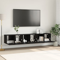 vidaXL TV-stativset Svart ek Konstruerat trä Medium TV-stativ