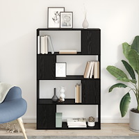 vidaXL Underhållningscenter Svart ek Konstruerat trä 80 x 24 x 124 cm
