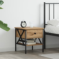 vidaXL Sängbord Artisan Oak 40x42x45 cm Konstruerat trä
