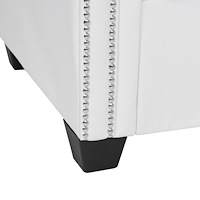 vidaXL L-formad Chesterfield-soffa konstläder vit